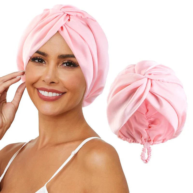 Turban en soie ajustable pour femmes - bonnet de sommeil et de chimio