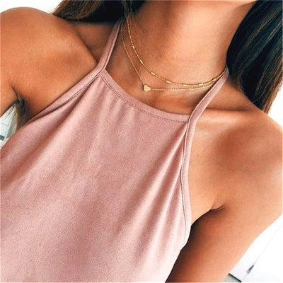 Lily | 3-layer gold and silver necklace with heart or cross pendant