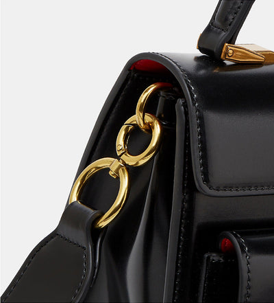 sac vernis noir bandouliere elegant