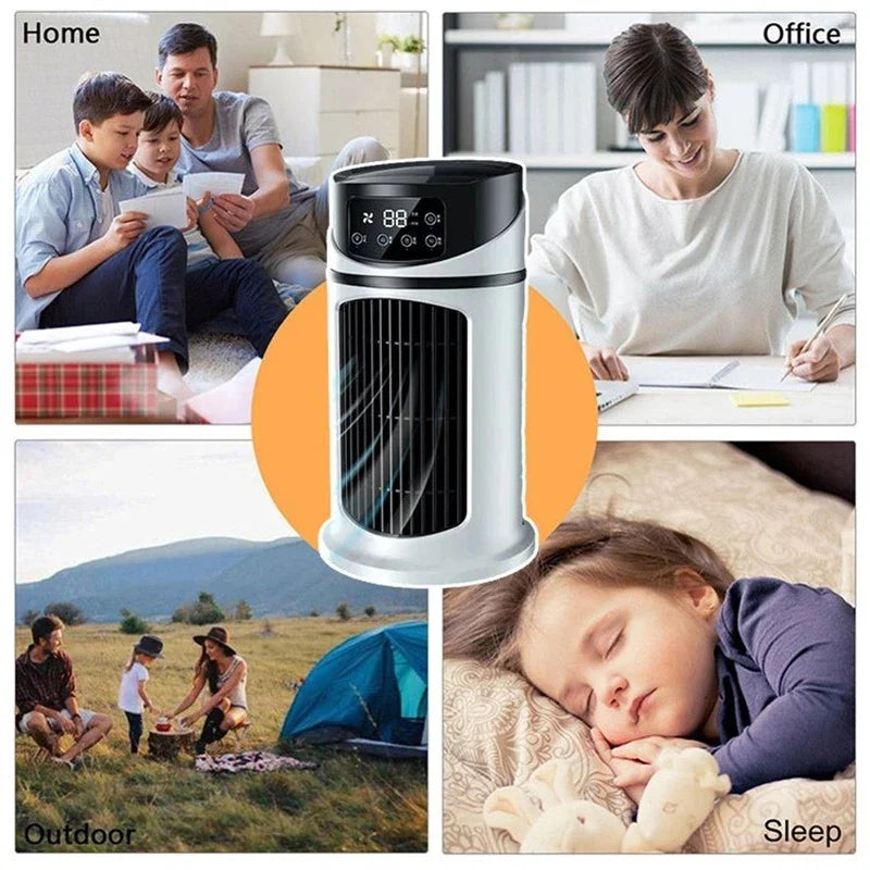 Chauffage céramique portable avec écran numérique, idéal pour la maison, le bureau, le camping en plein air et le sommeil. Efficace et compact.
