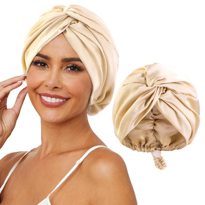 Turban en soie ajustable pour femmes - bonnet de sommeil et de chimio