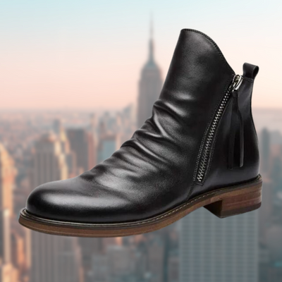 Bottes en cuir pour femmes avec semelle antidérapante et design élégant