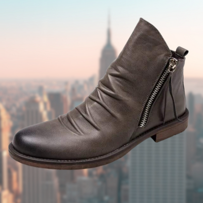 Bottes en cuir pour femmes avec semelle antidérapante et design élégant