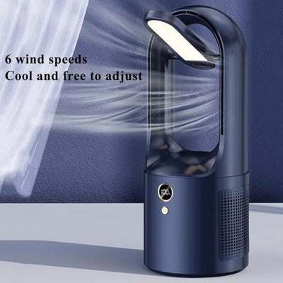 Bladeless Ventilateur de table avec LED & USB - Silencieux, sûr & sans fil