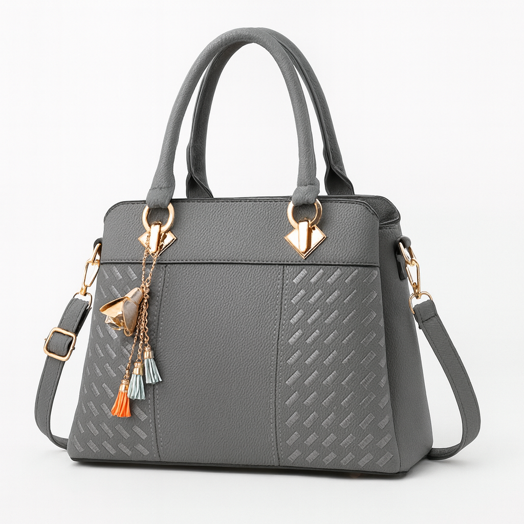 Gray shoulder bag for women