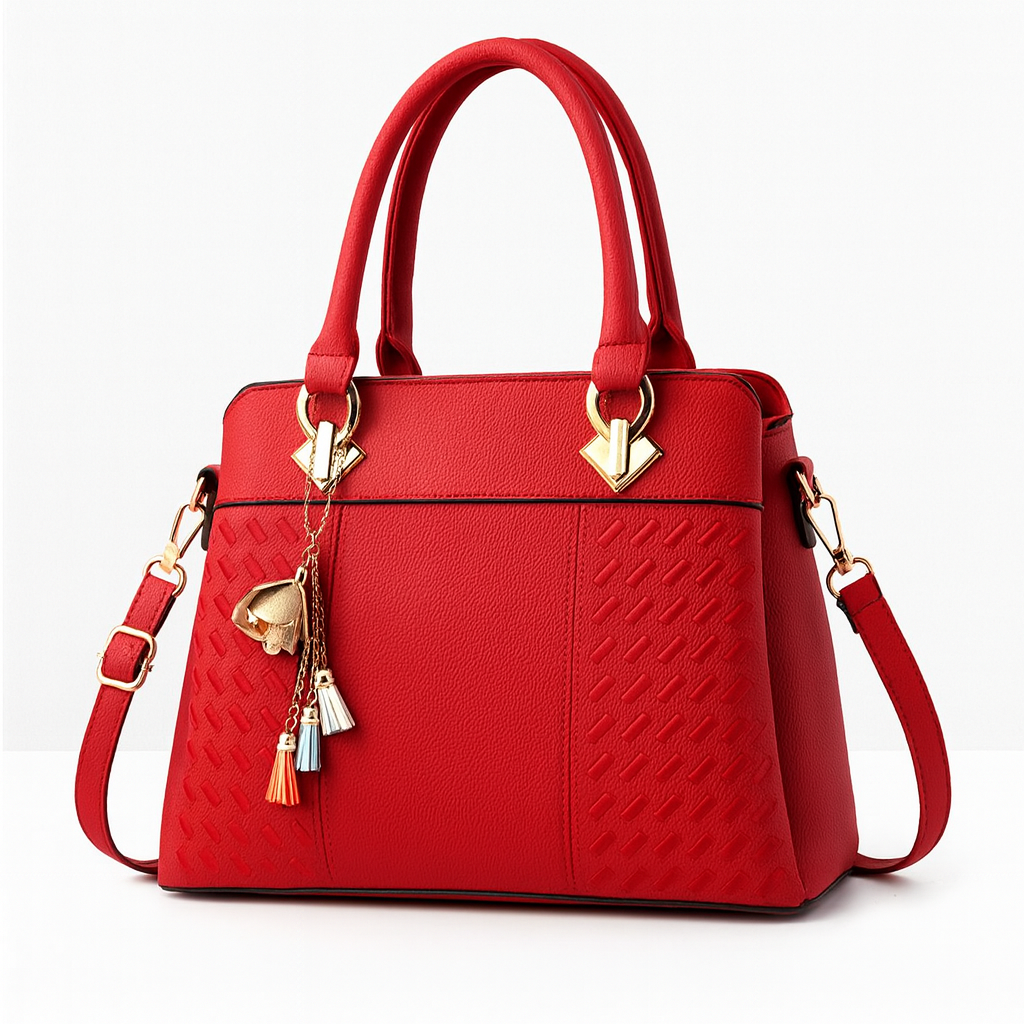Red shoulder bag for women