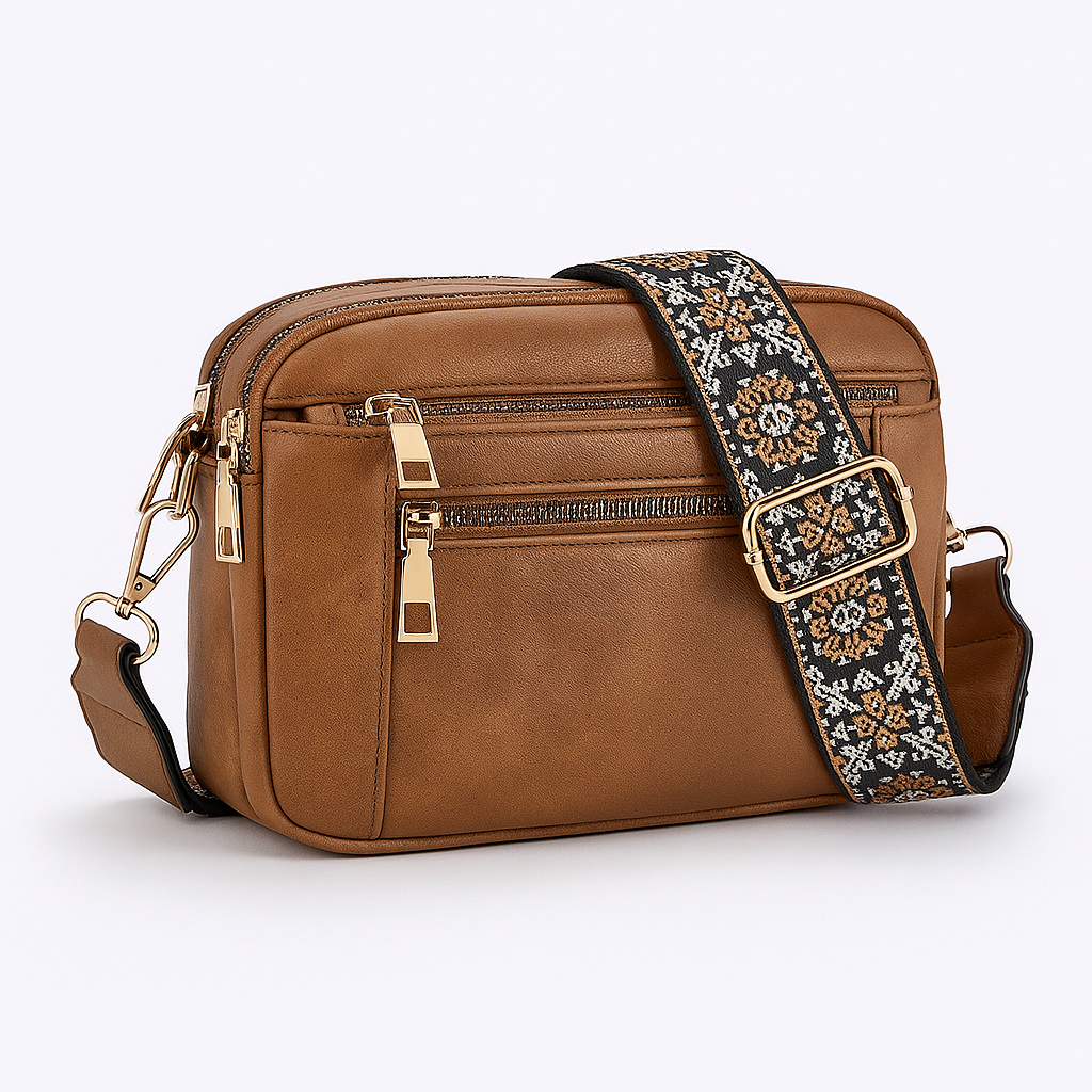 Brown Bohemian Style Vegan Leather Shoulder Bag