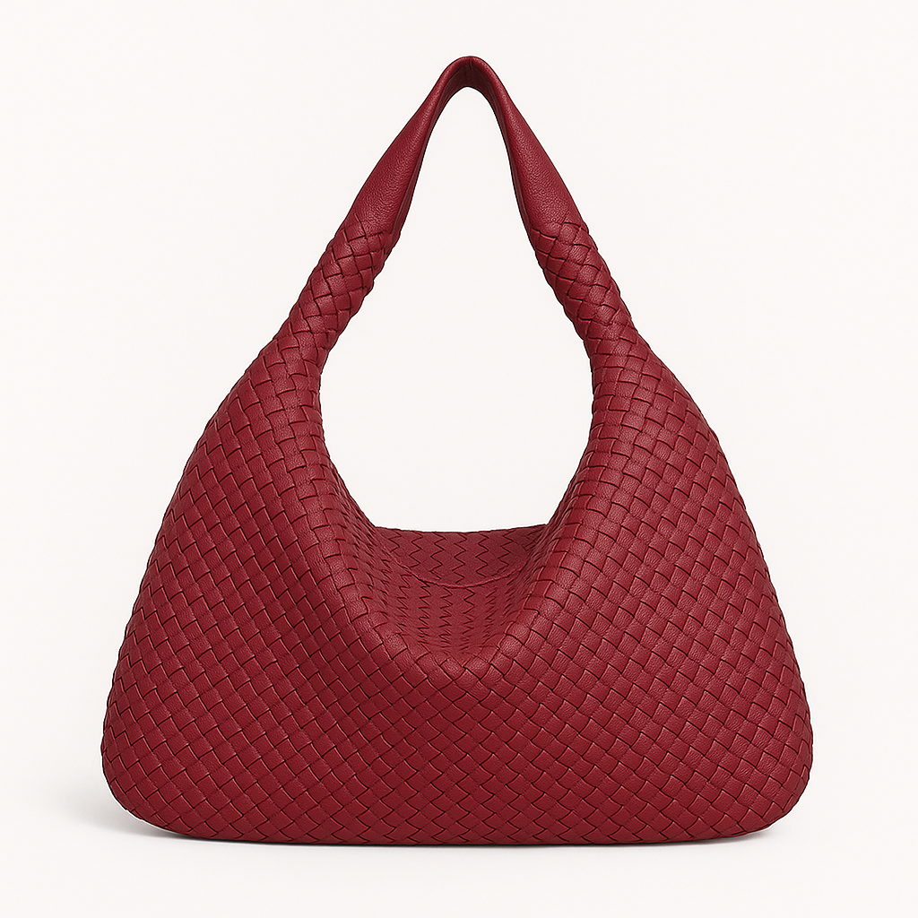 Red Woven shopping bag
