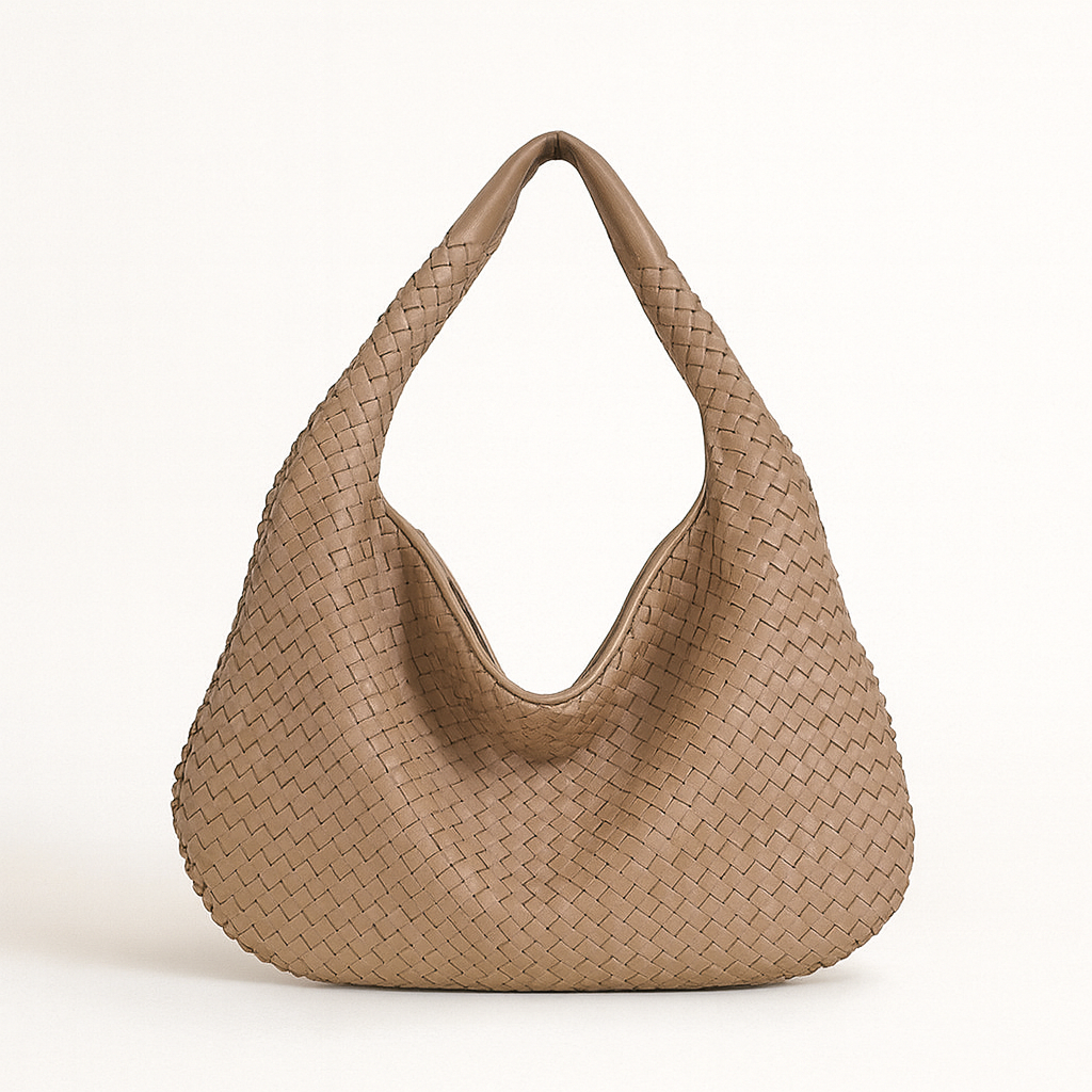 Khaki Woven shopping bag