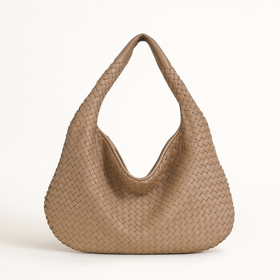 Khaki Woven shopping bag