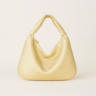 Gold Woven shopping bag