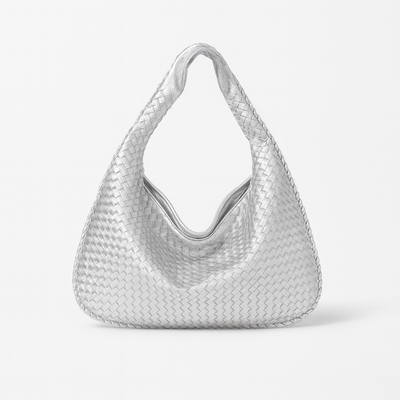 Silver Woven shopping bag