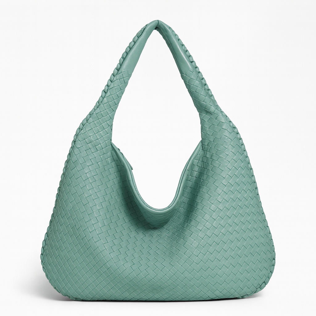 Teal Woven shopping bag