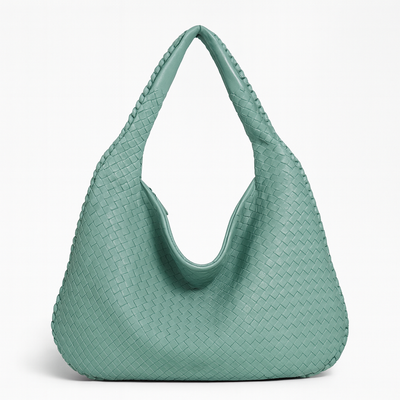 Teal Woven shopping bag