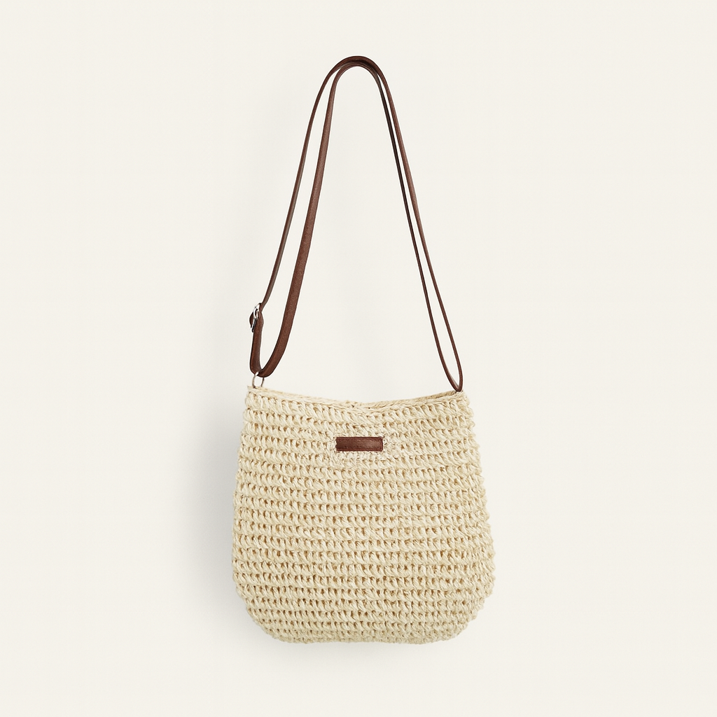 Beige bohemian summer bag