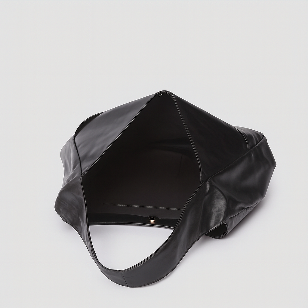 Black faux leather bag