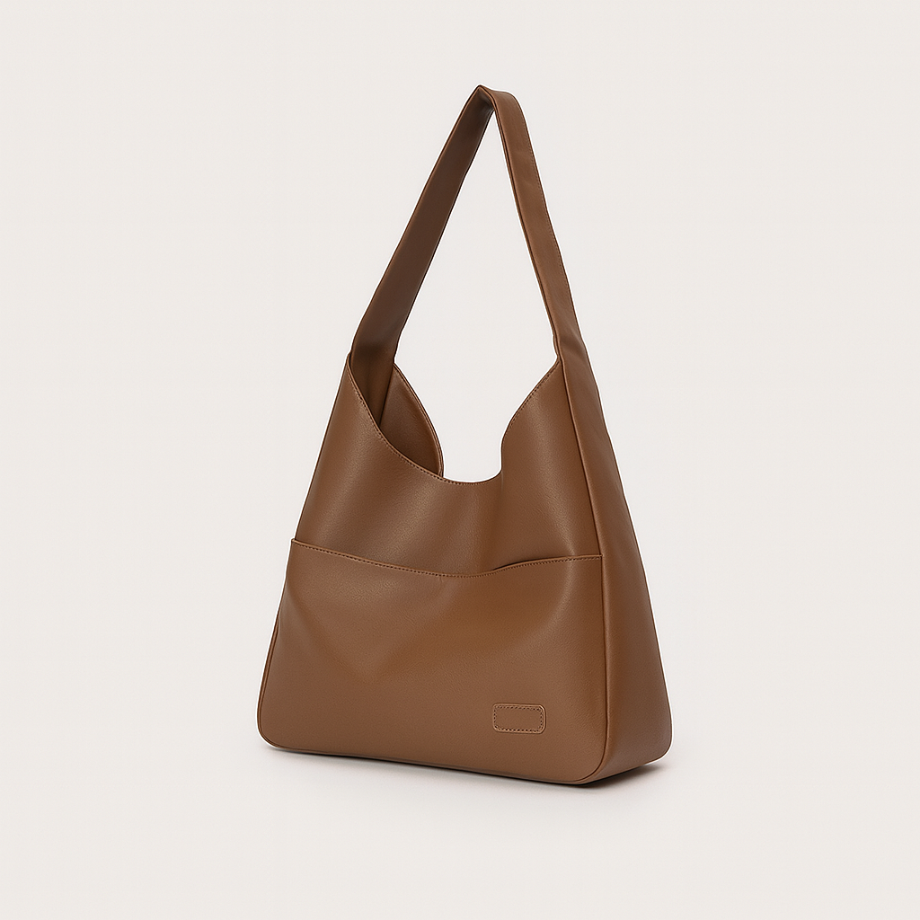 Brown faux leather bag