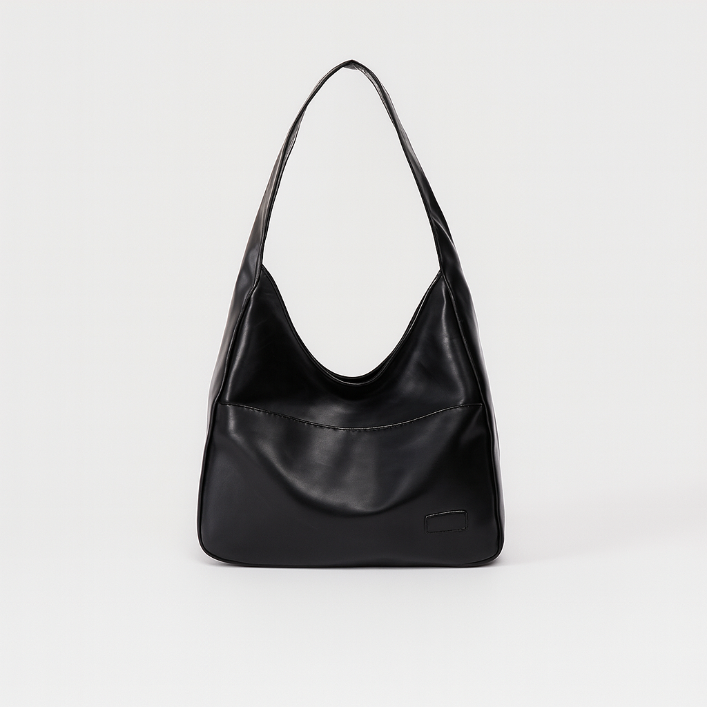 Black faux leather bag