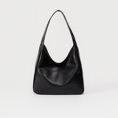 Black faux leather bag