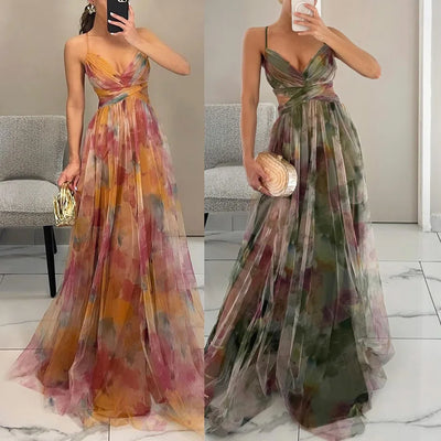 Maxi robe avec tulle délicat | Elégance & légèreté | Coupe fluide