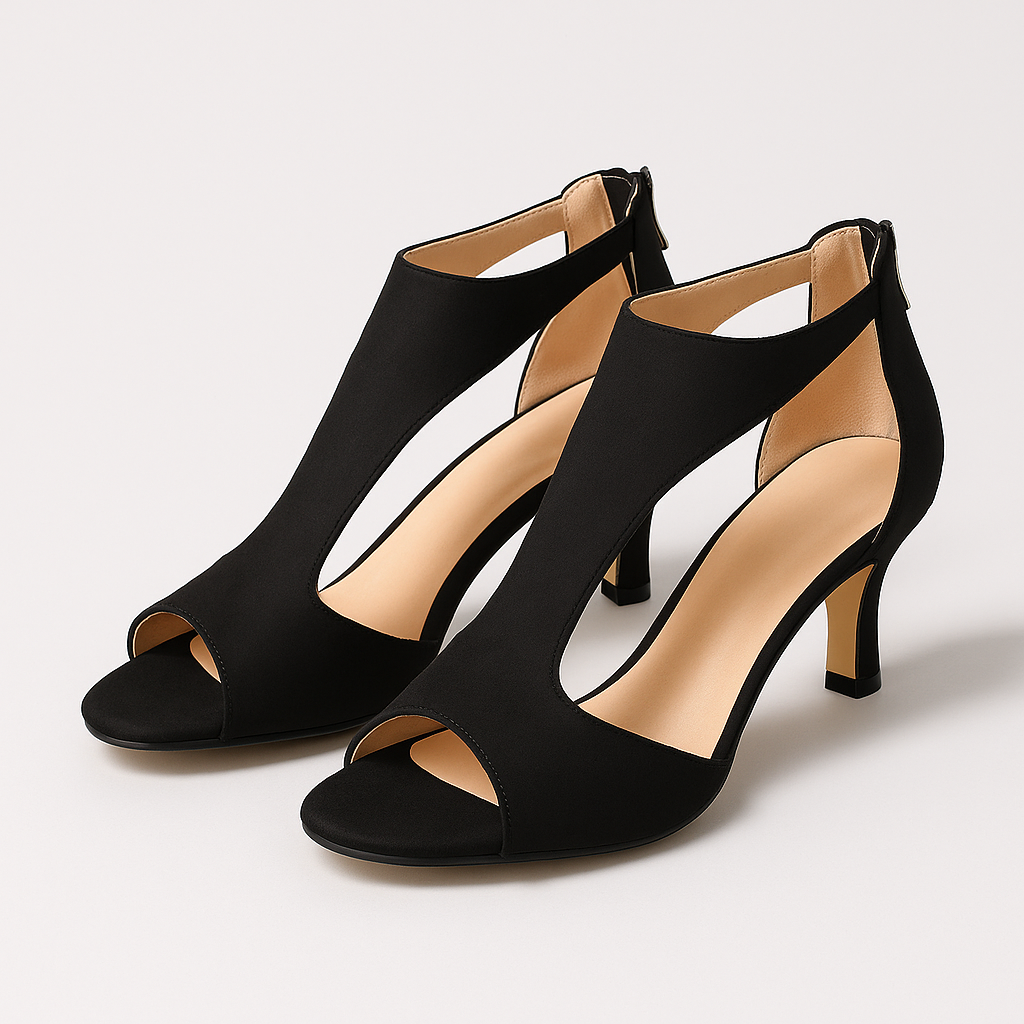 Black Women's Orthopedic Heel Sandals