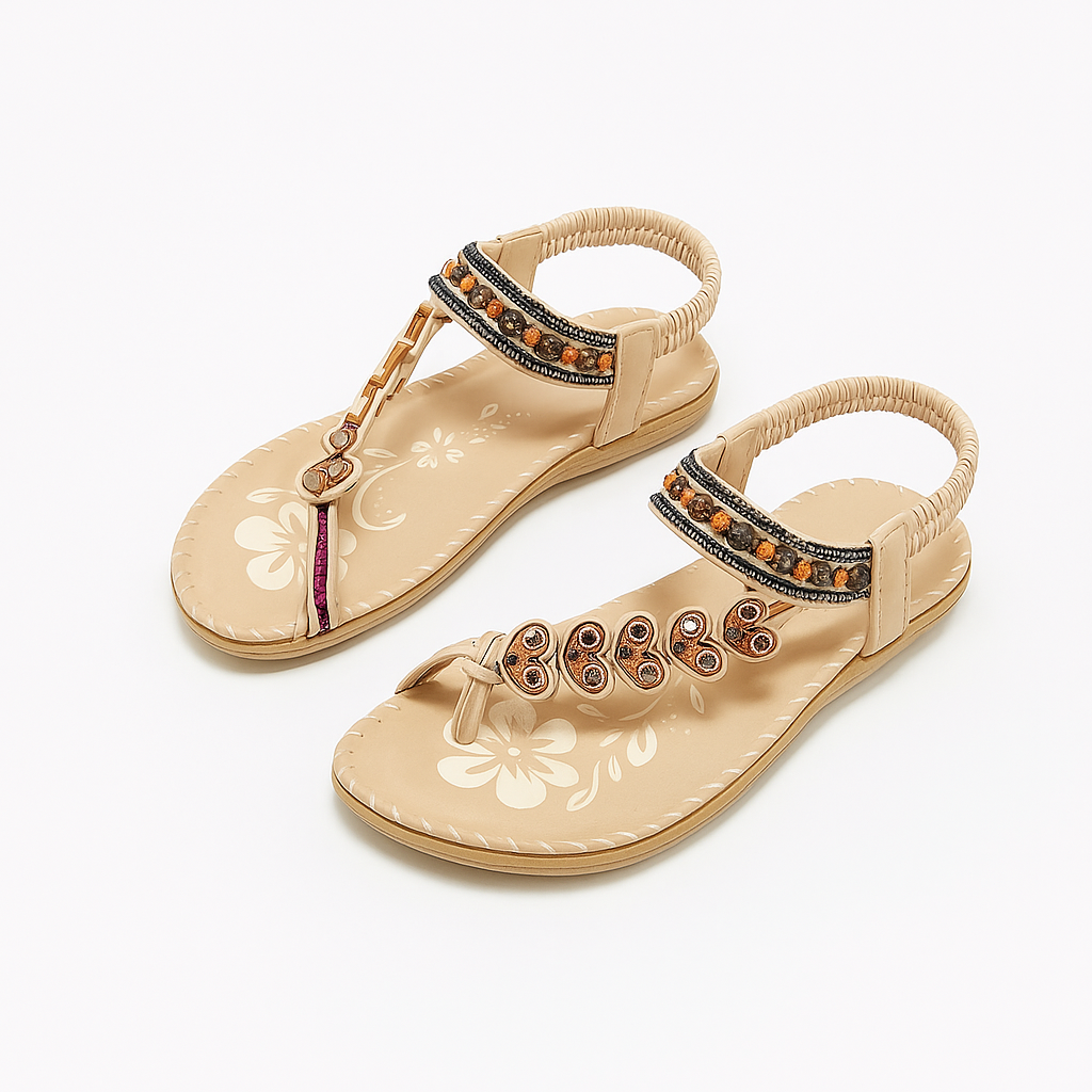 Beige Bohemian Sandals