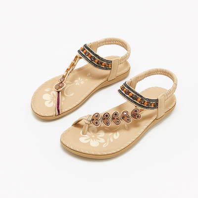 Beige Bohemian Sandals