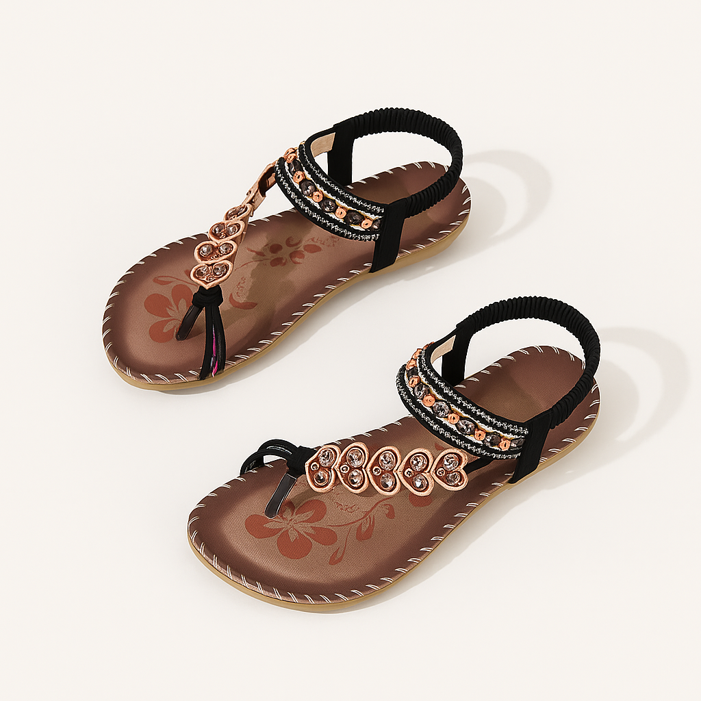 Black Bohemian Sandals