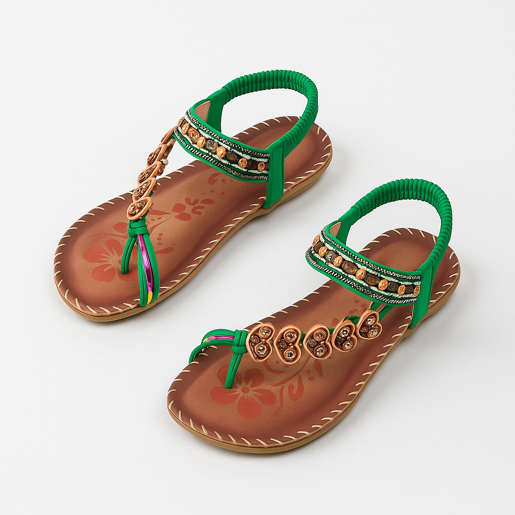 Green Bohemian Sandals
