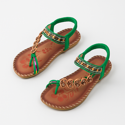 Green Bohemian Sandals