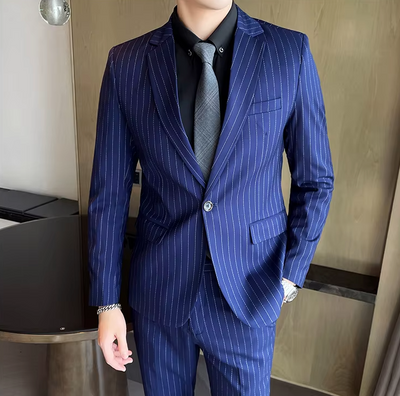 Ensemble de costume deux pièces slim de haute qualité, pantalon et veste combinés