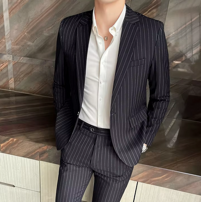 Ensemble de costume deux pièces slim de haute qualité, pantalon et veste combinés
