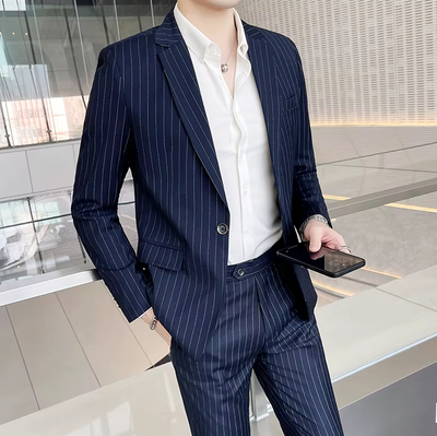 Ensemble de costume deux pièces slim de haute qualité, pantalon et veste combinés