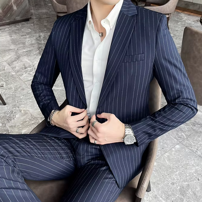 Ensemble de costume deux pièces slim de haute qualité, pantalon et veste combinés