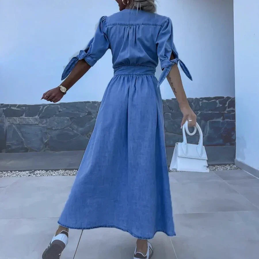 Vera - Robe longue en denim