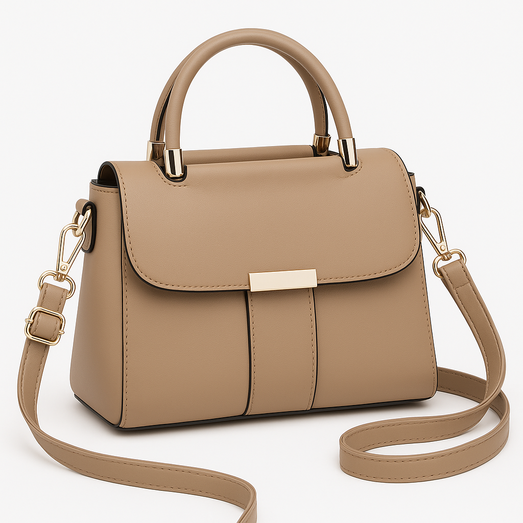 Sac chic en cuir végétalien avec couvercle