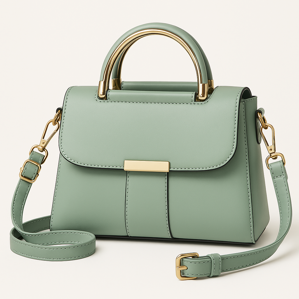 Sac chic en cuir végétalien avec couvercle