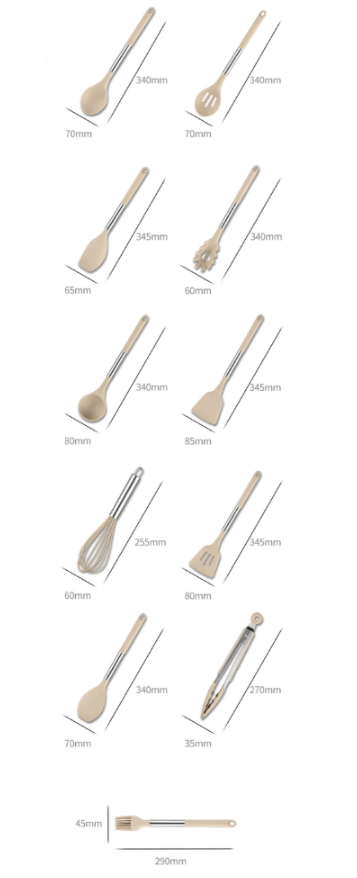 Set d'ustensiles en silicone - Nordeka - Outils de cuisine - Ustensiles de cuisine résistants à la chaleur
