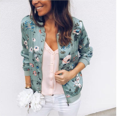 Veste bomber avec motif floral