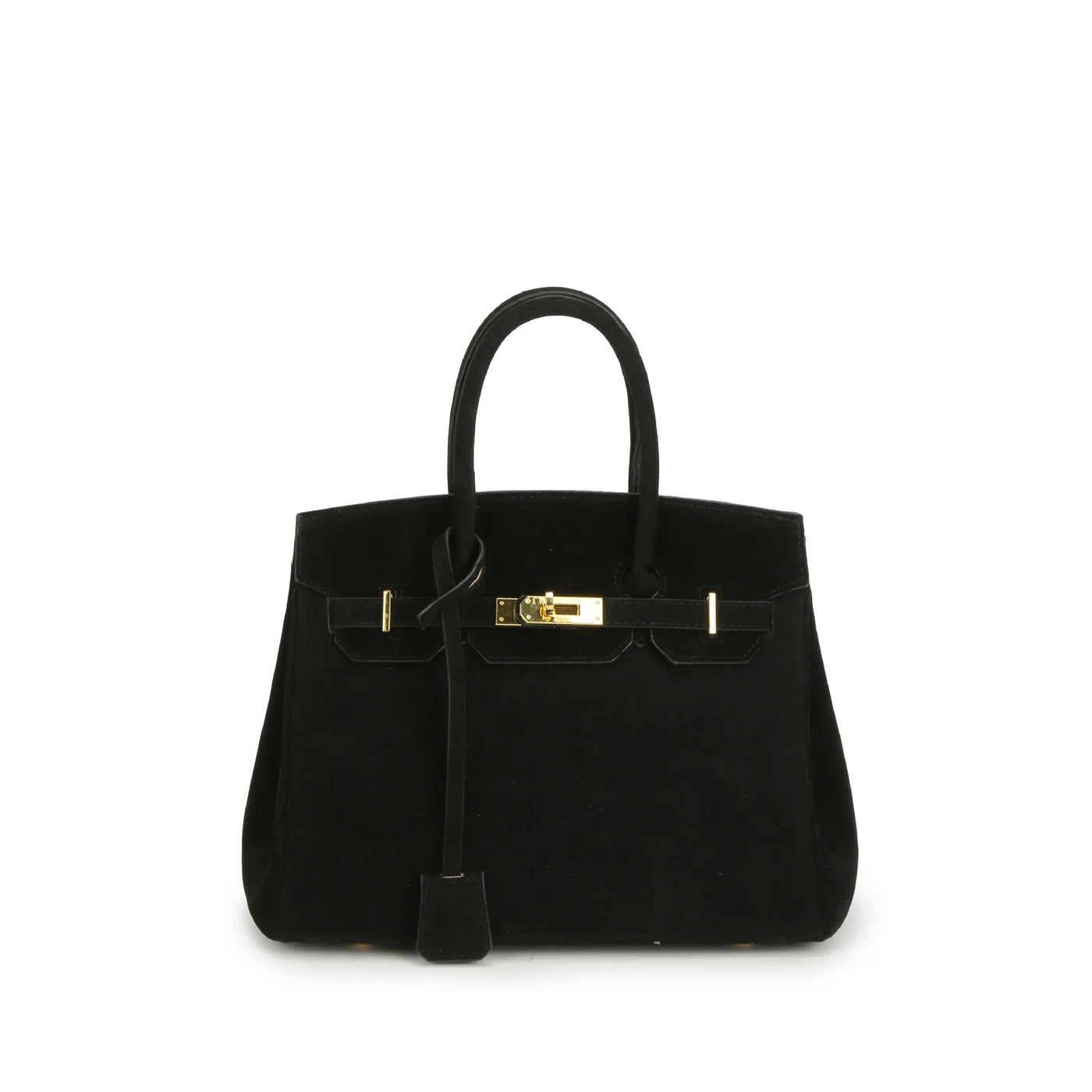 Sac à bandoulière Kelly en daim avec quincaillerie dorée