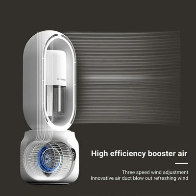 Ventilateur Bladeless avec veilleuse & fonction de pulvérisation - Silencieux & portable pour la chambre à coucher & le bureau