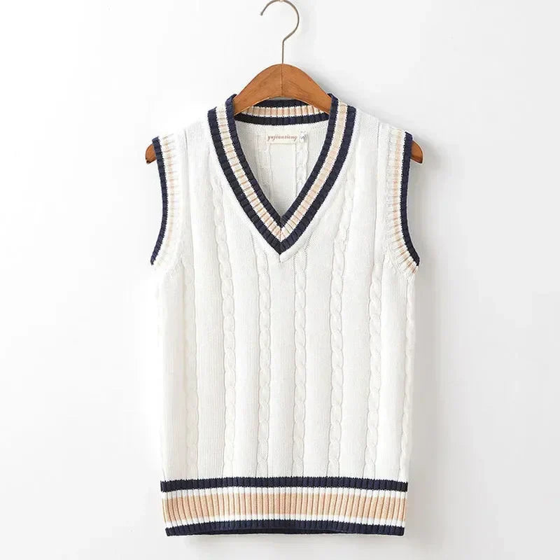Christof - Pull en tricot sans manches à col en V pour hommes