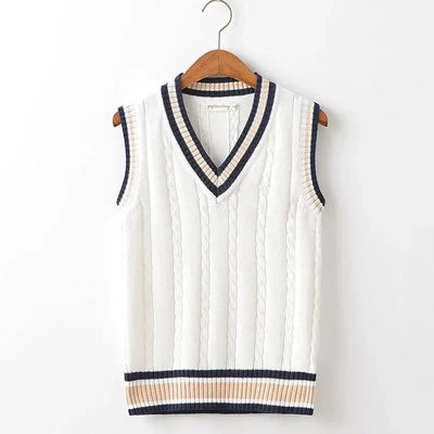 Christof - Pull en tricot sans manches à col en V pour hommes