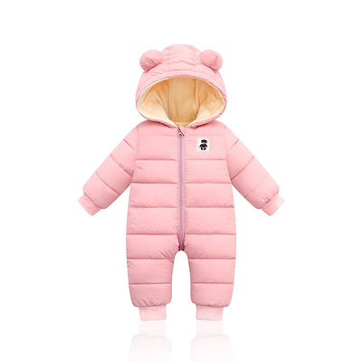 Grenouillère d'hiver pour bébé, chaude et confortable, avec oreilles