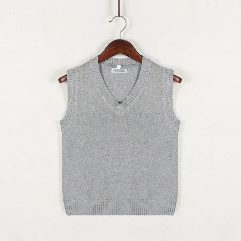 Christof - Pull en tricot sans manches à col en V pour hommes