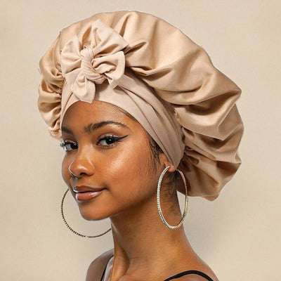 Luxueux bonnet de nuit en soie - protection et confort pour vos cheveux pendant la nuit