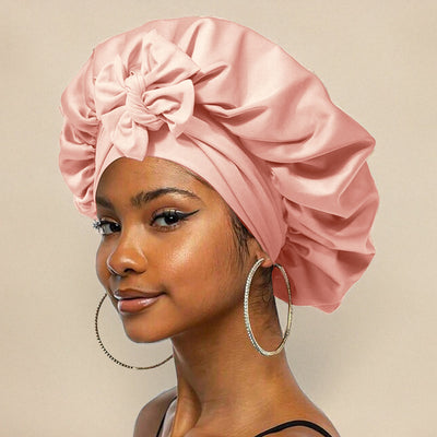 Luxueux bonnet de nuit en soie - protection et confort pour vos cheveux pendant la nuit