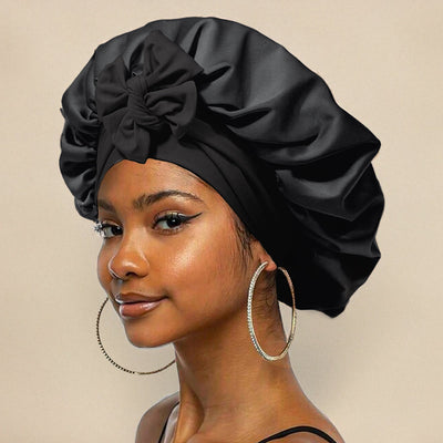 Luxueux bonnet de nuit en soie - protection et confort pour vos cheveux pendant la nuit