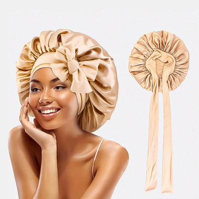 Luxueux bonnet de nuit en soie - protection et confort pour vos cheveux pendant la nuit