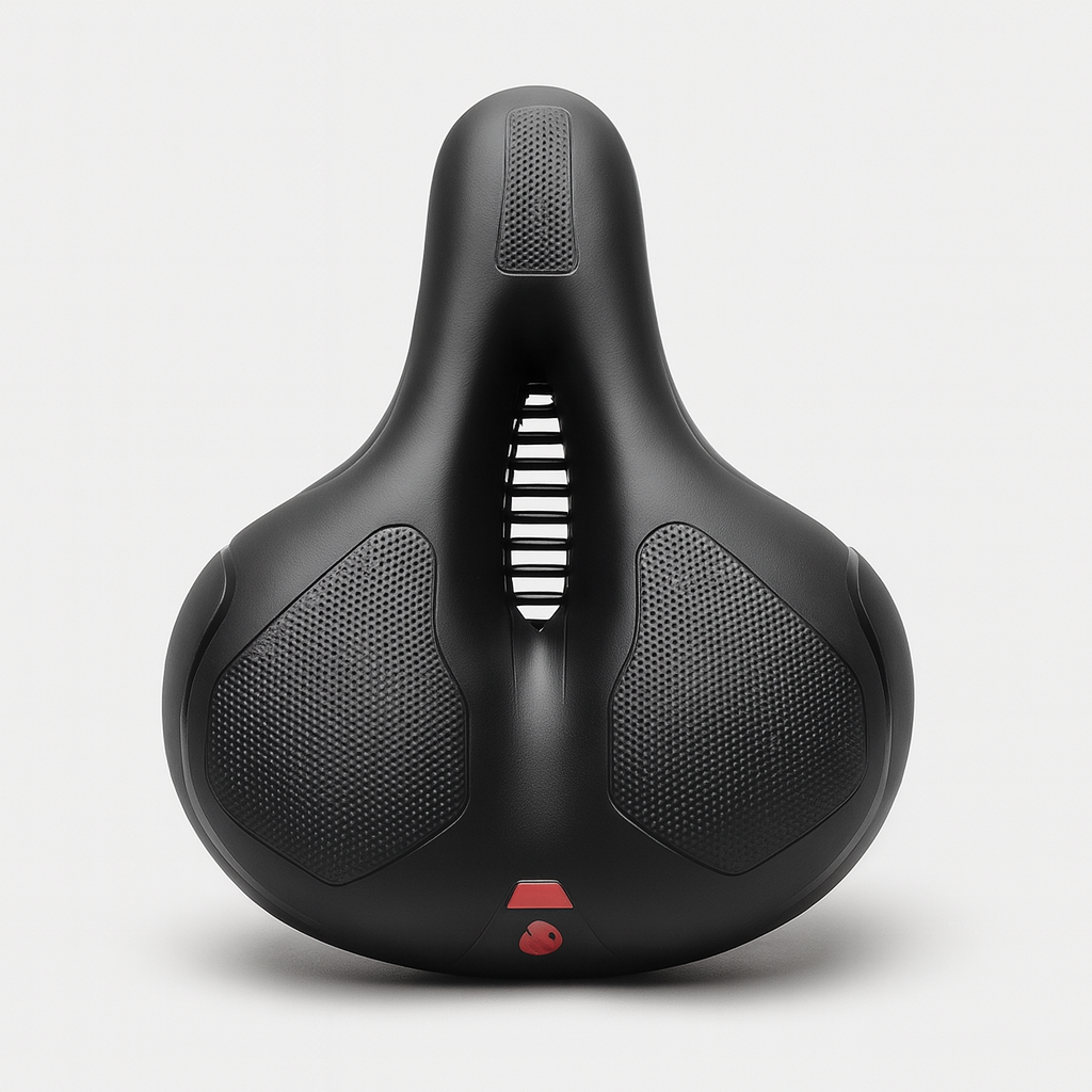 Red Ergonomic bicycle saddle